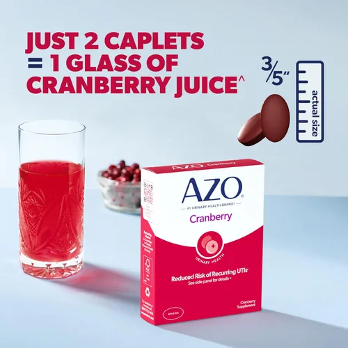 Vista 7 de AZO Pastillas de arándano para la salud del tracto urinario para mujeres y hombres, suplemento de arándano para adultos, sin azúcar, sin OMG, 50