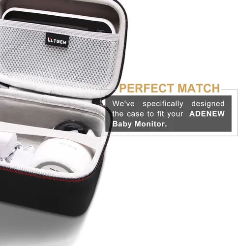 Vista 6 de L LTGEM Funda de viaje para monitor de bebé ANMEATE/Infant Optics DXR-8 PRO/UKSUP/bonoch Baby Monitor - Bolsa de almacenamiento protectora dura