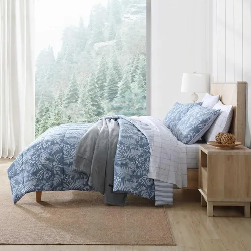 Vista 9 de Eddie Bauer - Juego de edredón individual, ropa de cama reversible suave con funda a juego, juego de ropa de cama lujosa inspirada en flores Helecho
