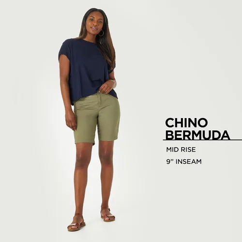Vista 4 de Lee Bermudas chinas de ajuste regular para mujer, PARENT