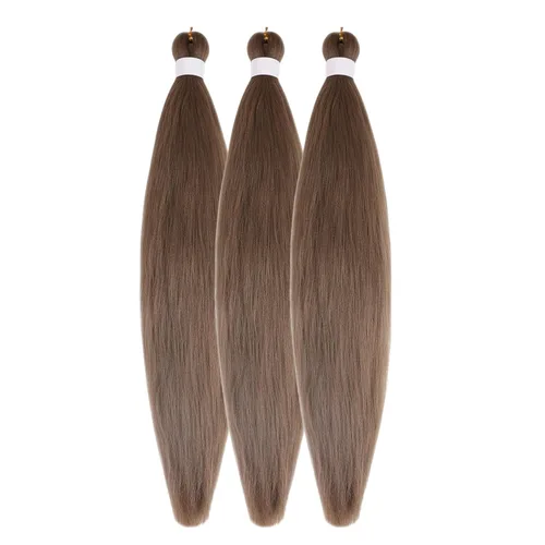 Vista 59 de Pelo corto negro trenzado preestirado de 14 pulgadas para trenzas sin nudos, pelo sintético 1B trenzado para trenzas Bob Box