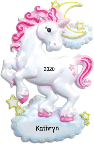 Vista 7 de Adornos de Navidad Personalizados de Carrusel 2025 - Adornos Personalizados de Carrusel de Navidad Adorno de Unicornio Personaje para Niñas Niña