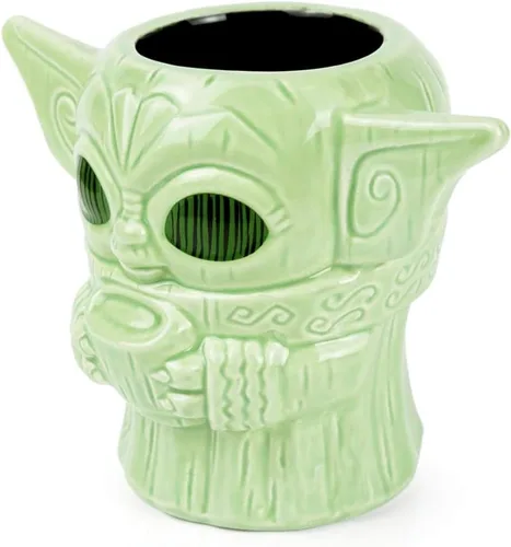 Vista 3 de Geeki Tikis Star Wars: The Mandalorian The Child Baby Yoda Taza Taza de cerámica coleccionable oficial de Star Wars estilo Tiki Capacidad