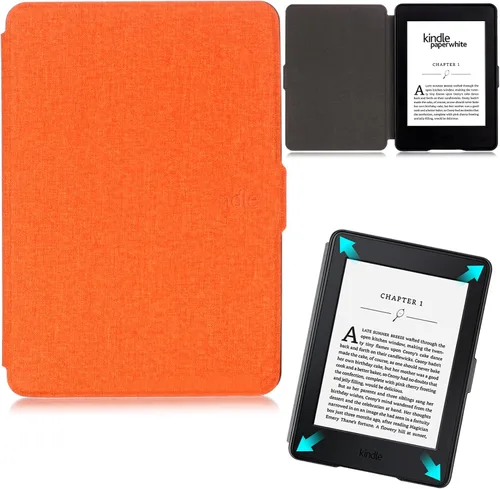 Vista 8 de Funda para Kindle Paperwhite, de piel sintética, con ranuras para tarjetas, con tapa de apagado y encendido automático para Amazon Kindle Paperwhite