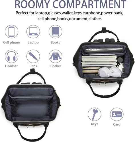 Vista 5 de seyfocnia Mochila de gimnasio para mujer, bolsa de gimnasio con compartimento para zapatos, mochila ligera para viajes, entrenamiento, deportes