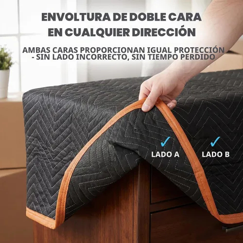 Vista 4 de Simpli-Magic Mantas de mudanza acolchadas resistentes de 72 x 40 pulgadas, paquete de 12 unidades, mantas de embalaje, fundas de muebles