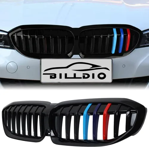 Vista 18 de Parrilla G20 - Parrilla de Riñón Negra Compatible con Serie 3 G20 316i/318i/320i/328i/330i/335i/340i de 2019-2022 Negro Brillante Diamante