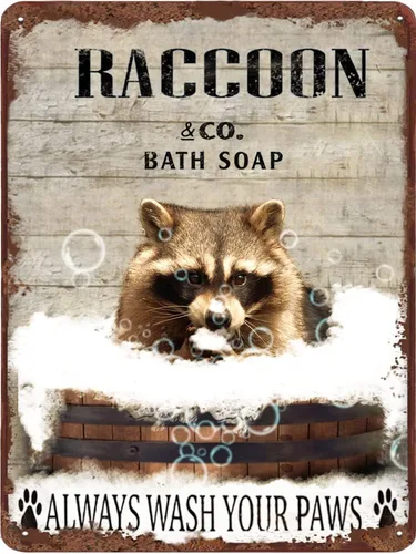 Vista 11 de Cartel de metal divertido de jirafa para baño, diseño retro de cabra para pared, póster de inodoro con texto "Wash Your Hooves", letrero de hojalata