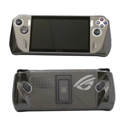 Vista 5 de Funda protectora transparente para consola de juegos ROG Ally a prueba de golpes, funda protectora suave con soporte, a prueba de sudor