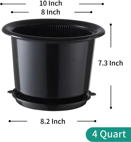 Vista 2 de Macetas de plásticos para orquídeas de 8 pulgadas con orificios, macetas decorativas para plantas con flores de interior y exterior, hierbas
