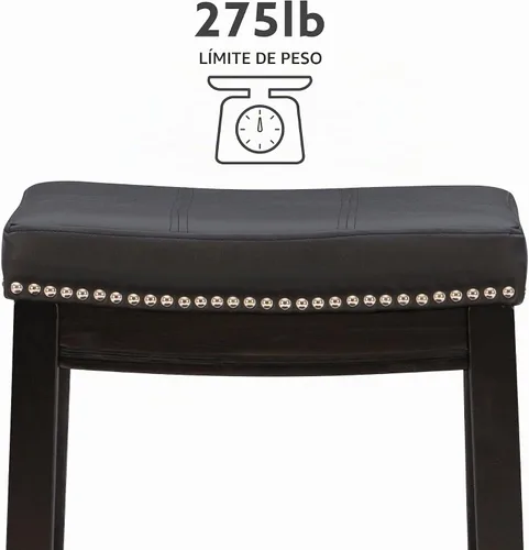 Vista 4 de Linon Claridge Taburete de mostrador, negro, 26 x 18 x 12.75 pulgadas