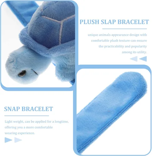 Vista 4 de Abaodam Pulsera de tortuga Slap de peluche de animal banda de juguete Hugger pulsera linda pulsera para niños fiesta de cumpleaños favores cielo