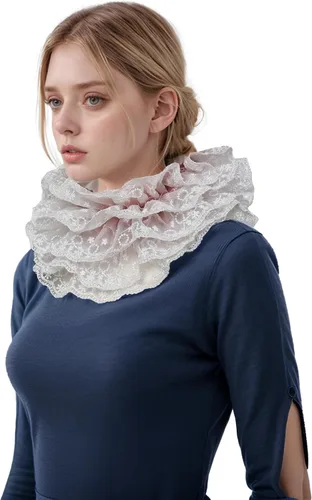 Vista 31 de BLESSUME 1 cuello de encaje renacentista con volantes