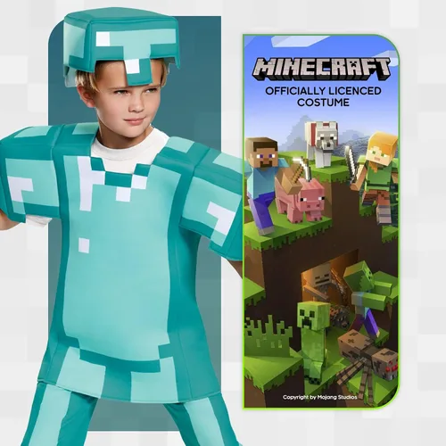 Vista 2 de Disfraz de Halloween de Minecraft Armor Deluxe para niños
