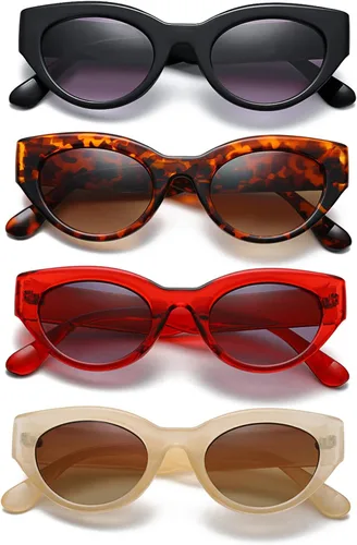 Vista 8 de Bevi Gafas de sol clásicas de lectura completa Cateye para mujer con lentes flexibles y fuertes para mujer