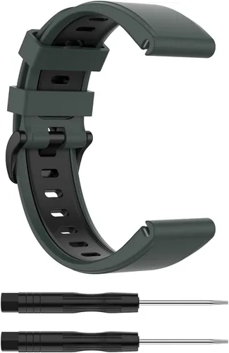 Vista 7 de Compatible con Garmin Fenix 6 Sapphire Watch Bands, Forerunner 945 Bands, 0.866 in Quickfit Silicona Correa de repuesto para Garmin Instinct, Fenix