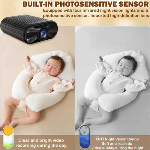 Vista 4 de Mini cámara – Cámara inalámbrica WiFi 4K portátil con visión nocturna, detección de movimiento, aplicación de teléfono Live View – Cámara