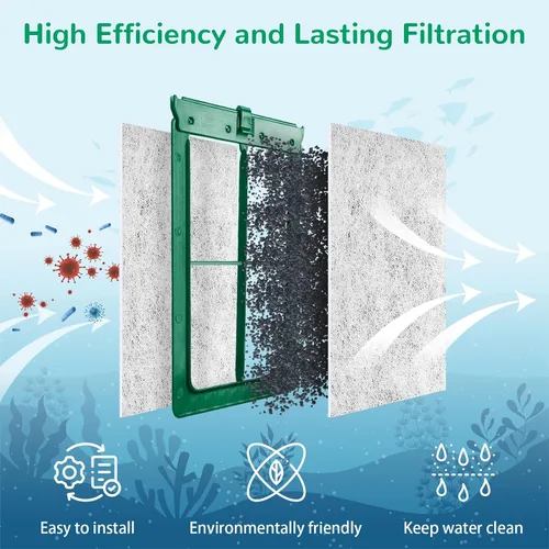 Vista 3 de Cartucho de filtro para acuario compatible con filtros de alimentación Whisper Bio-Bag, paquete de 12 cartuchos de filtro medianos para filtro