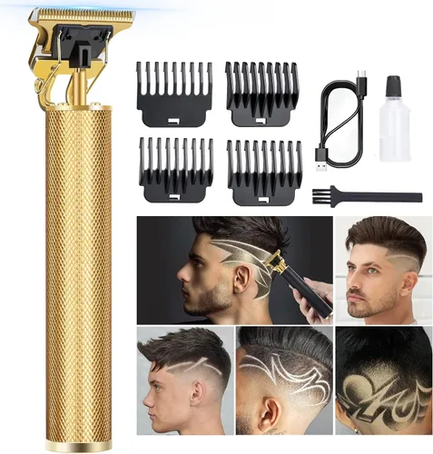 Vista 8 de candyfouse Cortapelos profesional para hombres, recortadora de barba inalámbrica recargable con pantalla LCD, kit de corte y aseo, carga USB tipo C