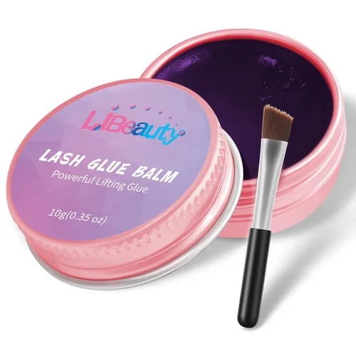 Vista 10 de Libeauty - Bálsamo adhesivo para elevación de pestañas, adhesivo fuerte pegajoso con sabor a fruta para permanente de pestañas y cejas, bálsamo