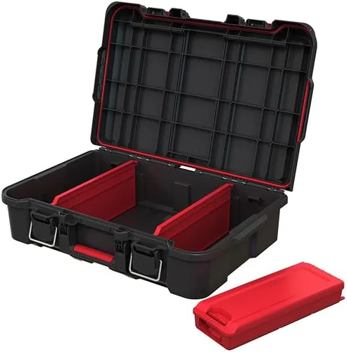 Vista 11 de Keter Stack-n-Roll - Caja de herramientas de dos cajones para piezas pequeñas y accesorios de herramientas eléctricas, se adapta al sistema modular