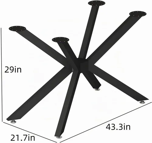 Vista 2 de Patas de escritorio de metal resistente de 29 pulgadas, base de mesa industrial de hierro forjado para vidrio, mármol, madera, marco de escritorio