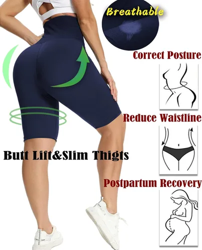 Vista 8 de CROSS1946 Leggings de entrenamiento de cintura para mujer, cintura alta, levantamiento de glúteos, pantalones de yoga con control de abdomen