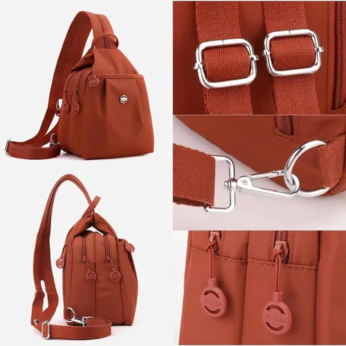 Vista 3 de Bolsa de viaje impermeable de 2 vías, mochila convertible para mujer, bolsa de viaje antirrobo de gran capacidad