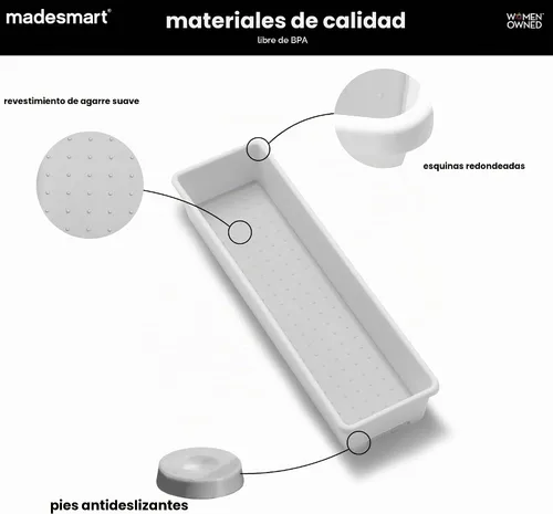 Vista 5 de madesmart Classic - Cubo de almacenamiento largo de 13 x 4, color blanco