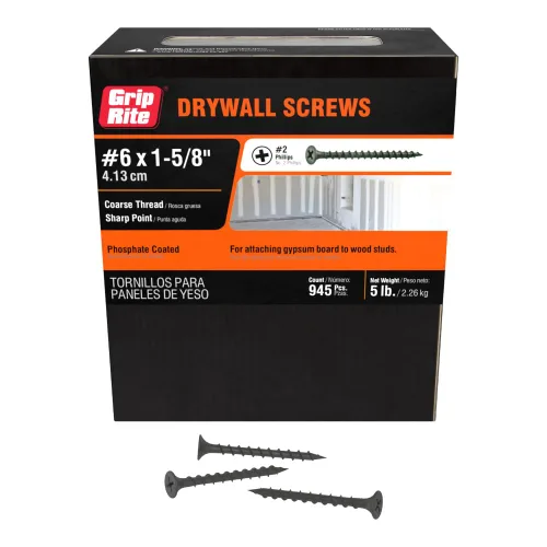 Vista 17 de Grip-Rite 2CDWS5#6 X 2 "Phillips Bugle Head - Tornillo para paneles de yeso de punta afilada, caja de 5 libras