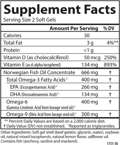 Vista 4 de Carlson - Gemas completas Omega-3-6-9, capturadas en la naturaleza, de origen sostenible, salud cardíaca, función articular y apoyo inmunológico, 90