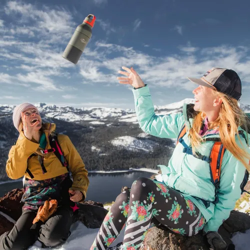 Vista 4 de HIBEAR Frasco de Aventura Todo el Día de 32 oz - Como se Vio en Shark Tank - La Multiherramienta Aislada de Botellas de Bebidas - Vertido Artesanal