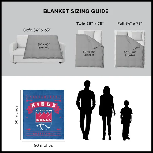 Vista 5 de Northwest NBA Sacramento Kings - Manta Sherpa de seda táctil, 50 x 60 pulgadas, Hardwood Classics