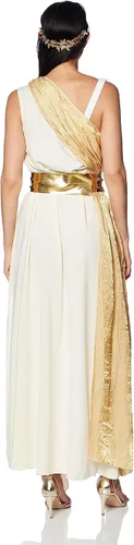 Vista 2 de Disfraz para adultos de mitología de Golden Goddess para mujer, Blanco