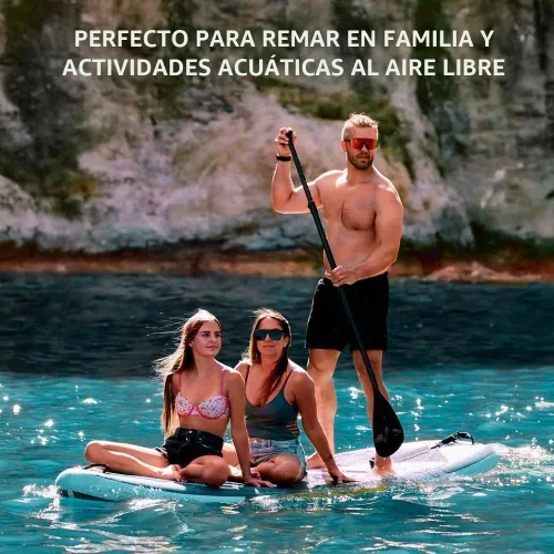 Vista 2 de SereneLife Tabla de remo inflable con accesorios de SUP premium, diseño amplio y estable, almohadilla antideslizante de EVA para jóvenes y adultos