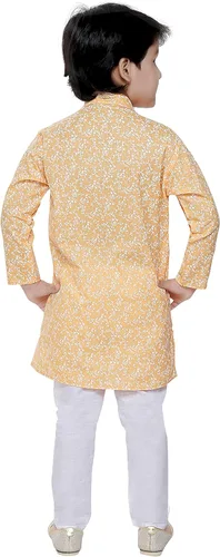 Vista 4 de Conjunto Kurta de Algodón para Niños