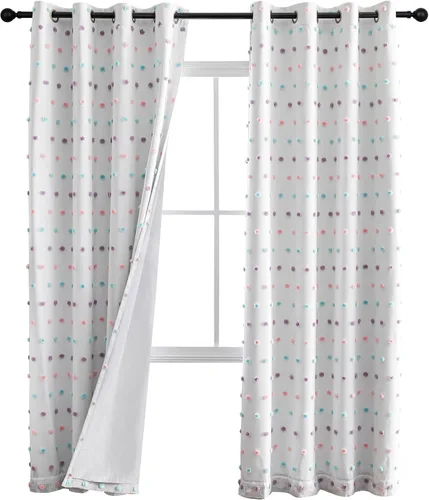 Vista 43 de MYSKY HOME - Cortinas opacas rosadas para dormitorio de niñas de 54 pulgadas de largo, cortinas cortas para tratamiento de ventanas, 100% cortinas