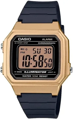 Vista 5 de Casio W217H Series Men’s Digital Watch 50M WR 1/100 Second Stopwatch LED Backlight Countdown Timer 100 SEC Chronograph Daily Alarm