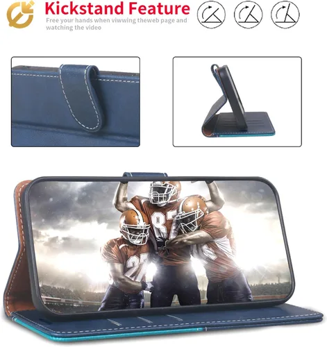 Vista 4 de Funda tipo cartera para Samsung Galaxy Note 8, funda de piel con bloqueo RFID, soporte magnético con tapa abatible, a prueba de golpes, compatible