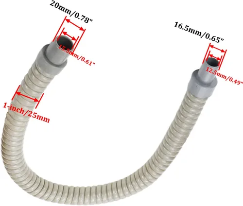 Vista 2 de Manguera de tubería de drenaje de agua de PVC para aire acondicionado de 1.96 pies de longitud, paquete de 2