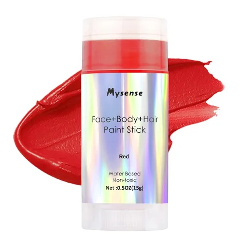 Vista 12 de Mysense Pintura en barra verde Amazon para el cabello de cara y cuerpo, maquillaje de Halloween, Elphaba Witch Gamora, color de cabello temporal