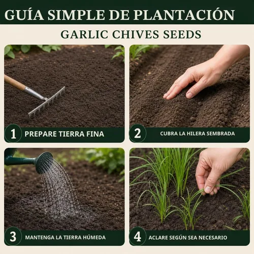 Vista 5 de Semillas de cebollino de ajo - 500 semillas para plantar - Hierba perenne para jardín y cocina