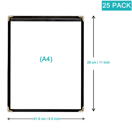 Vista 3 de 25 unidades de fundas para menú – de una página, compatible con papel de 8.5 x 11 pulgadas, soporte para menú, fundas para menú de restaurante