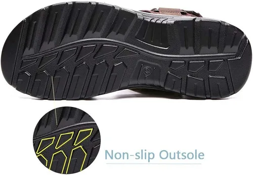 Vista 6 de visionreast Sandalias atléticas para hombre con puntera abierta, sandalias antideslizantes con cojín de aire, sandalias casuales de playa