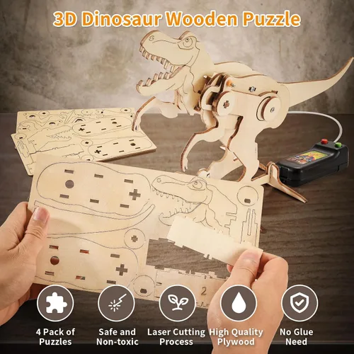 Vista 2 de Kits STEM 9 en 1 para niños de 8 a 12 años, proyectos de experimentos científicos y de dinosaurios para construir, juguetes de construcción