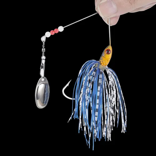 Vista 6 de 6 cebos giratorios para lubina, cebos giratorios para pesca de lubina, trucha, salmón, metal duro, spinnerbaits