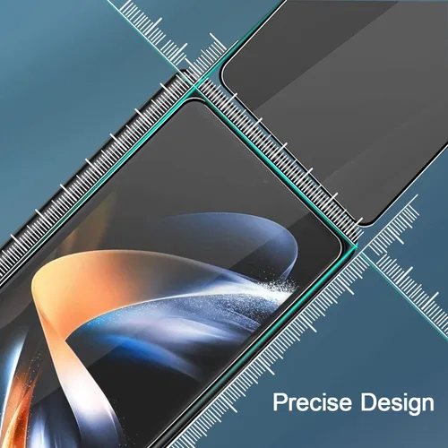 Vista 5 de UEEBAI Paquete de 2 protectores de pantalla para Samsung Galaxy Z Fold 5 5G, vidrio templado HD, protector de sensor transparente, fácil