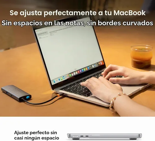 Vista 5 de EooCoo Funda compatible con MacBook Air de 13 pulgadas M5 2026-2022 M4 M3 M2 A3449 A3240 A3113 A2681, se ajusta como un guante, funda protectora