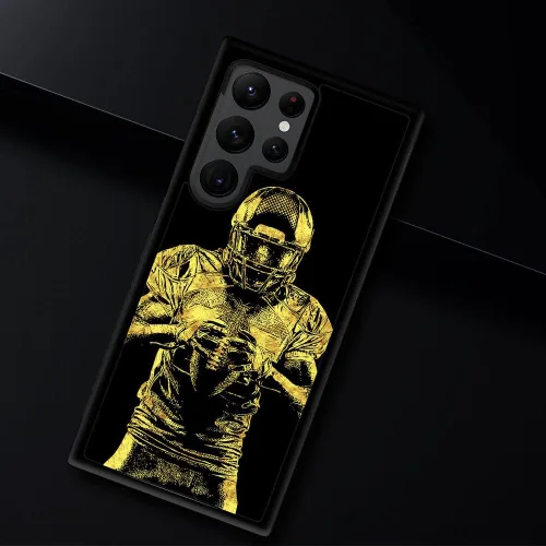Vista 6 de Funda compatible con Samsung Galaxy S23 Ultra, fundas de teléfono de fútbol americano para hombres y mujeres, goma de silicona suave completa
