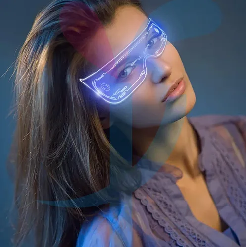 Vista 7 de Gafas con luz LED 7 colores de cambio automático de color gafas luminosas gafas rave para festivales rave Halloween club fiesta cosplay